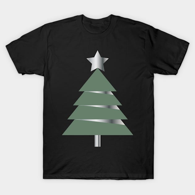 Pretty silver Xmas tree T-Shirt by Cute-Design